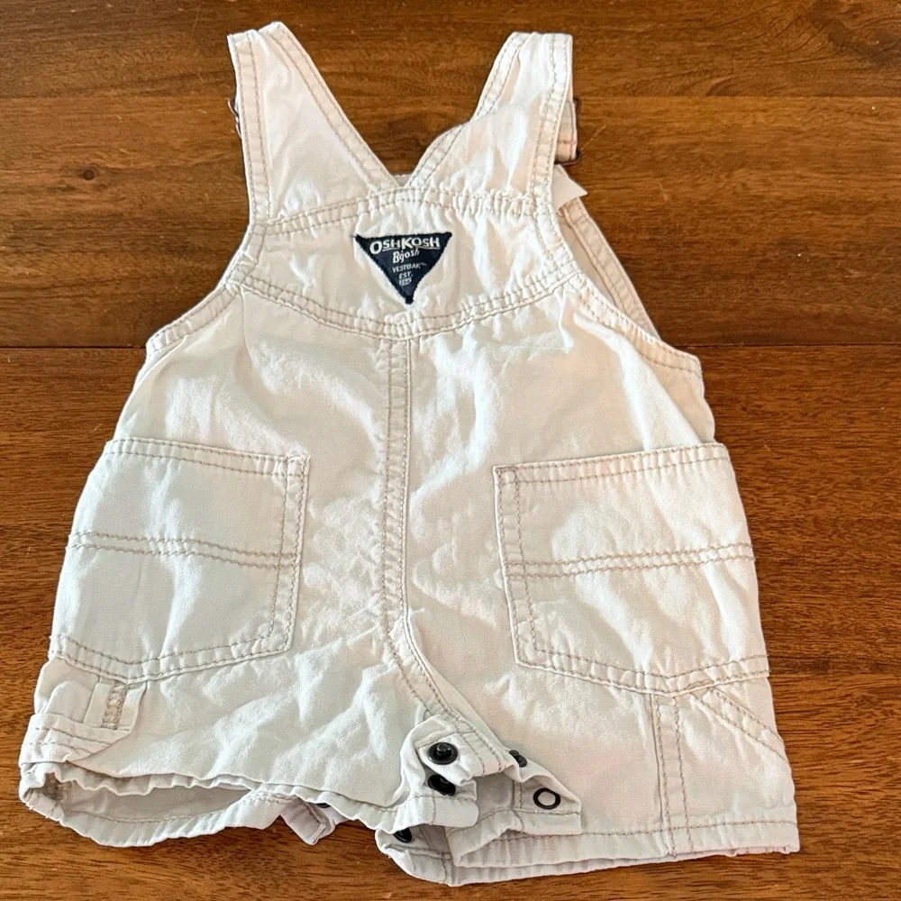 OshKosh B'gosh Cream Short Overalls 9m